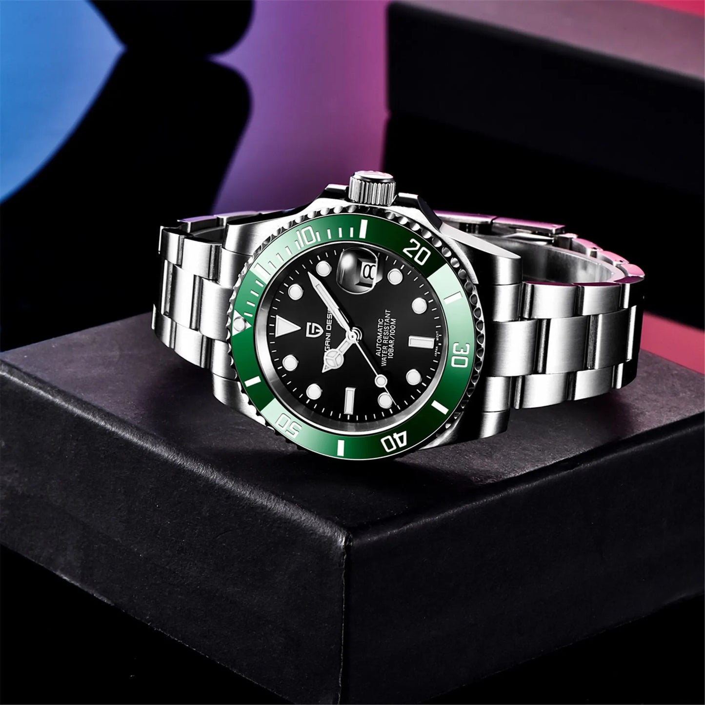 DM Automatikuhr – Saphirglas, Elegantes Design, Wasserdicht