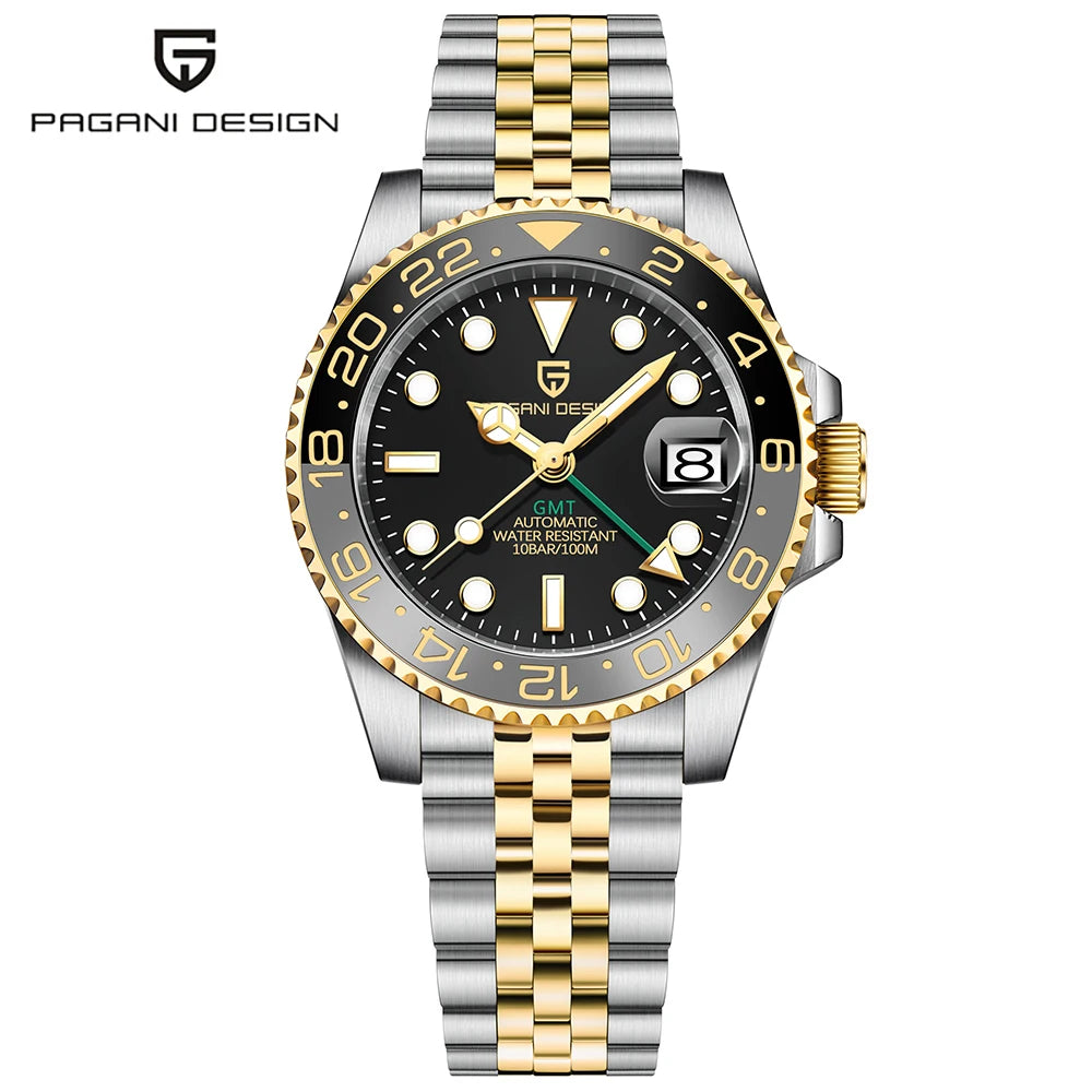 DM GMT-Uhr Luxus – Keramiklünette, Saphirglas, 100m Wasserdicht