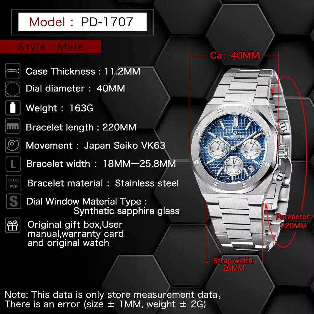 Royal Zeit Quartz Watch Men – Stainless Steel, Sapphire Glass, Water Resistant
