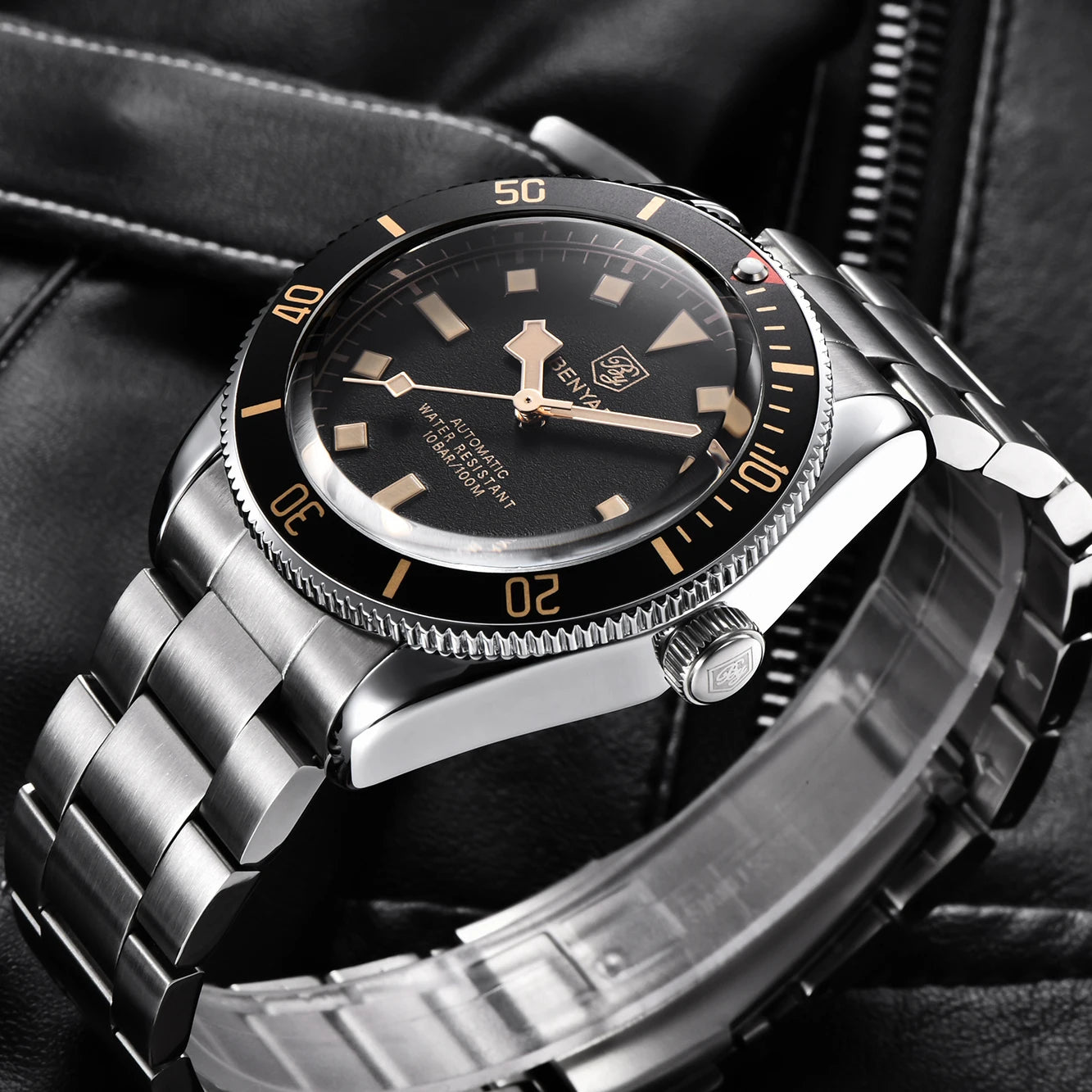 Royal Time Chronograph Quartz Watch – Sapphire Crystal, Solid Steel, Luminous