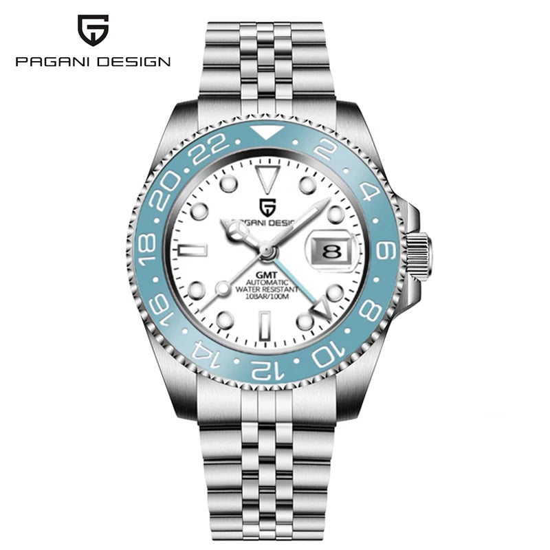 DM GMT-Uhr Luxus – Keramiklünette, Saphirglas, 100m Wasserdicht