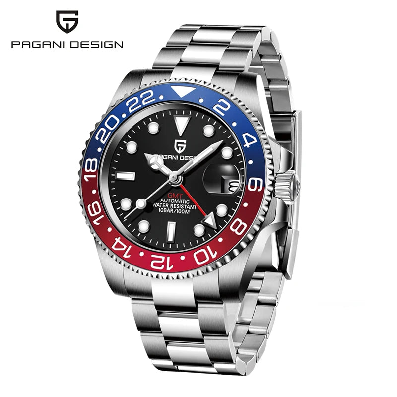 DM GMT-Uhr Luxus – Keramiklünette, Saphirglas, 100m Wasserdicht