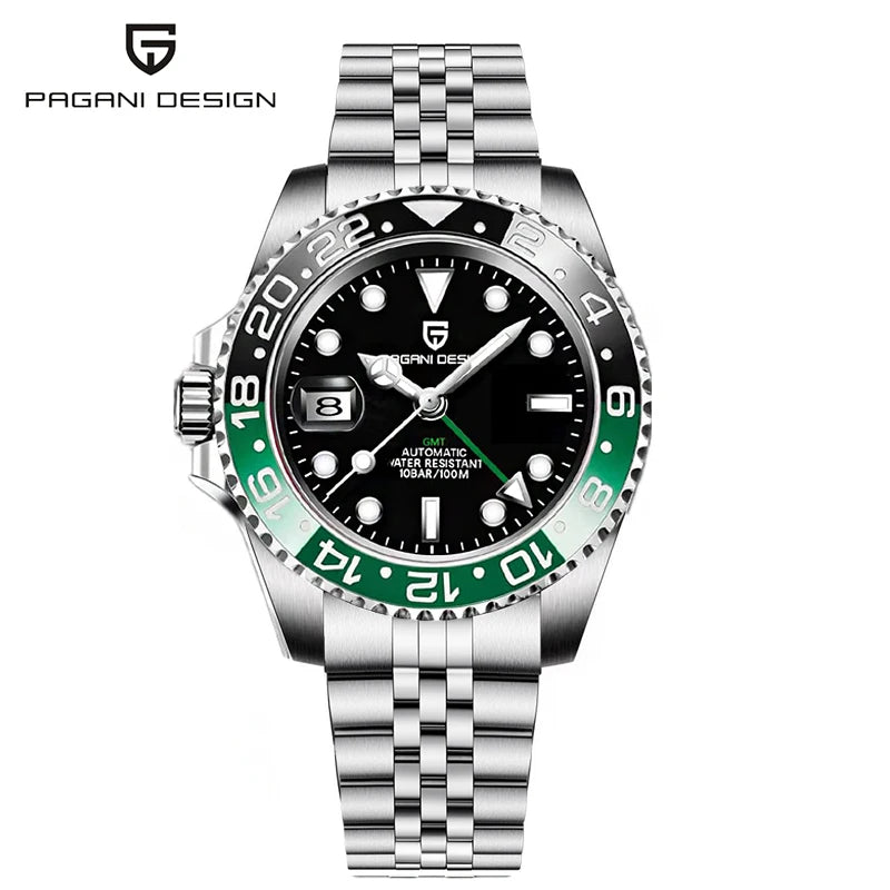 DM GMT-Uhr Luxus – Keramiklünette, Saphirglas, 100m Wasserdicht