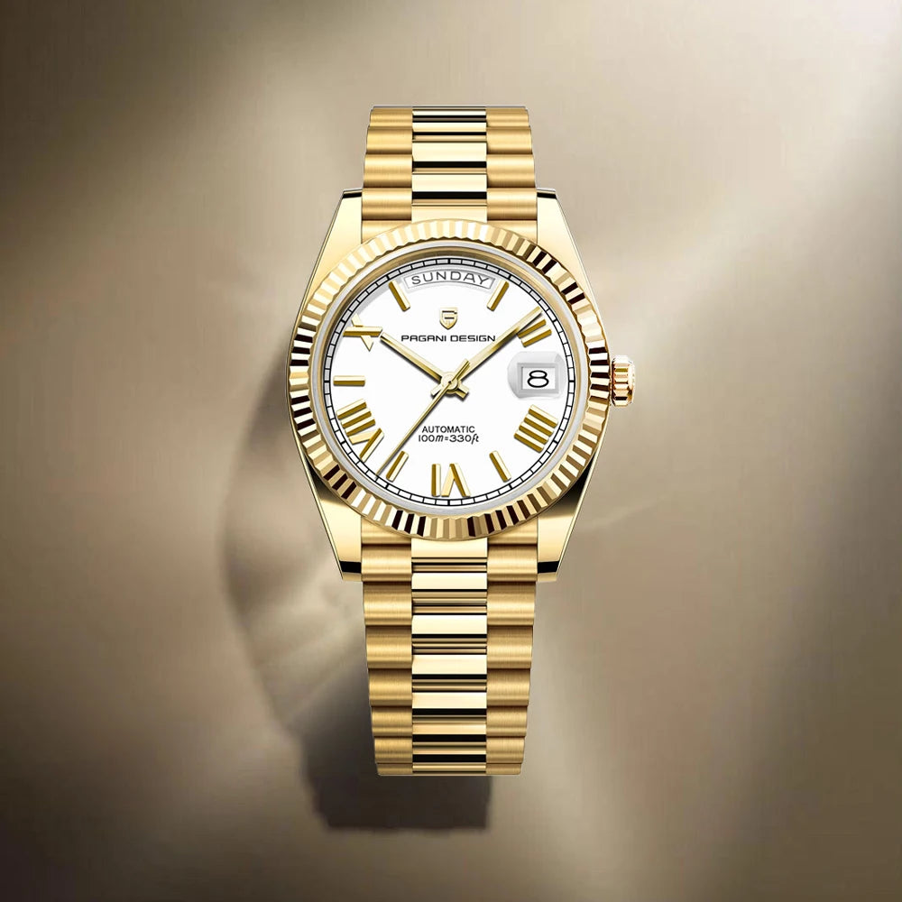 DM Automatikuhr Gold – Mechanisch, Saphirglas, Wasserdicht