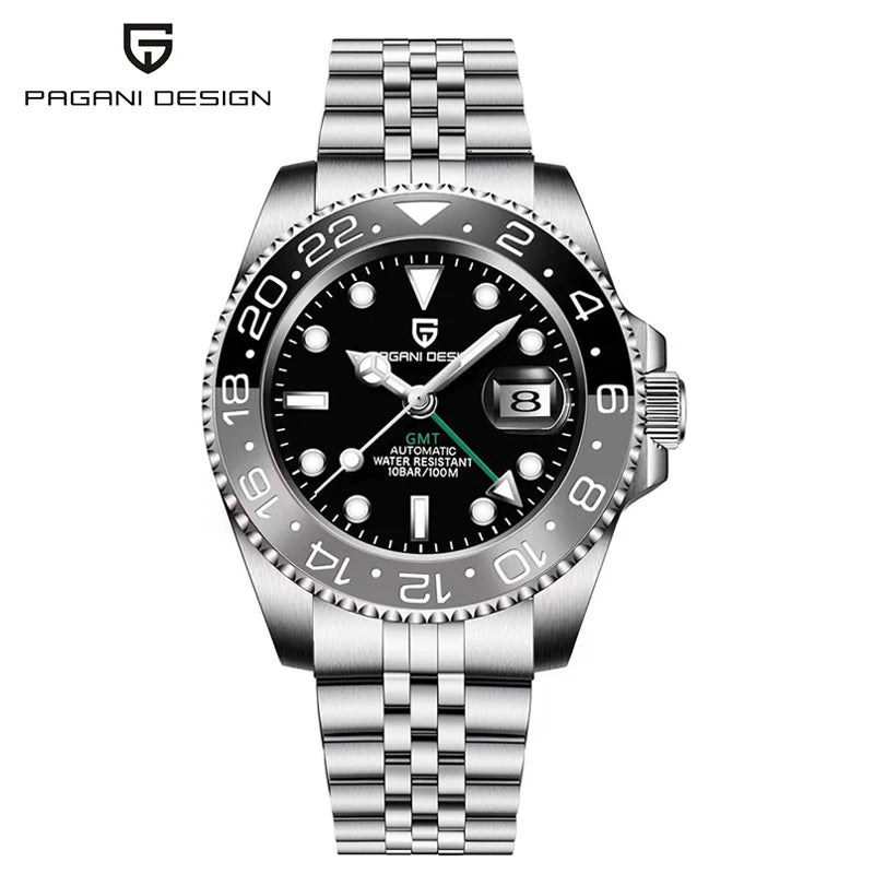 DM GMT-Uhr Luxus – Keramiklünette, Saphirglas, 100m Wasserdicht