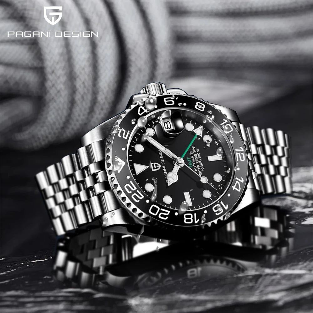 Royal Zeit GMT Automatic Watch – Ceramic Bezel, 10 Bar Water Resistant