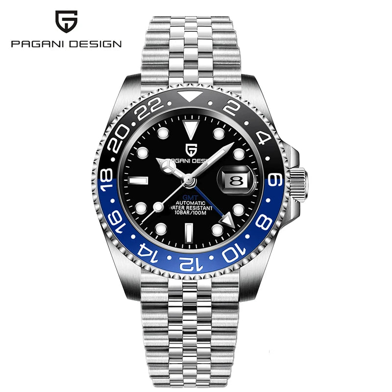 DM GMT-Uhr Luxus – Keramiklünette, Saphirglas, 100m Wasserdicht