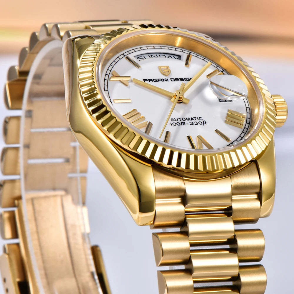DM Automatikuhr Gold – Mechanisch, Saphirglas, Wasserdicht