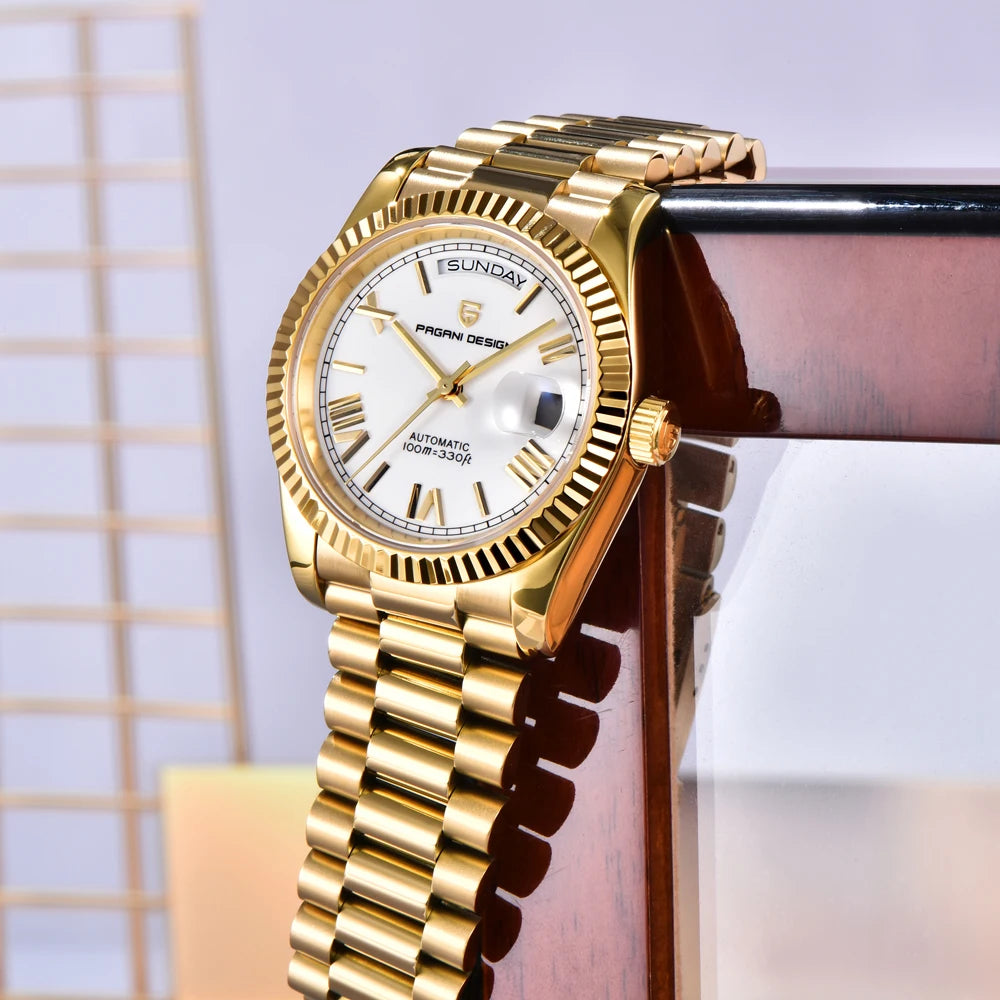 DM Automatikuhr Gold – Mechanisch, Saphirglas, Wasserdicht