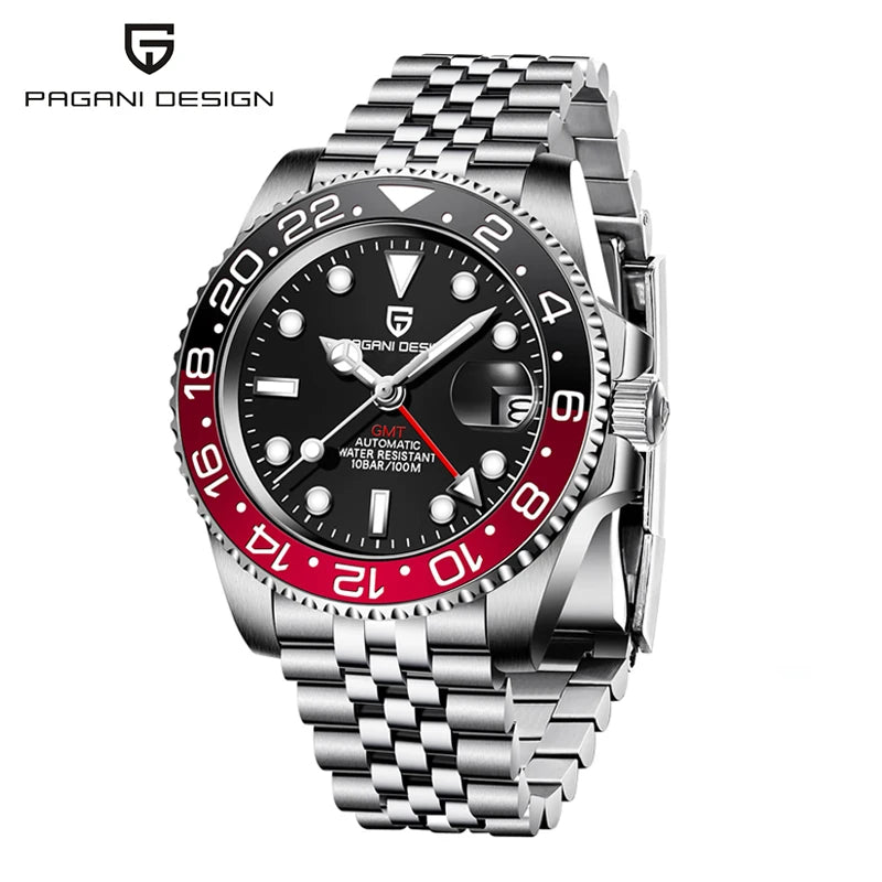 DM GMT-Uhr Luxus – Keramiklünette, Saphirglas, 100m Wasserdicht
