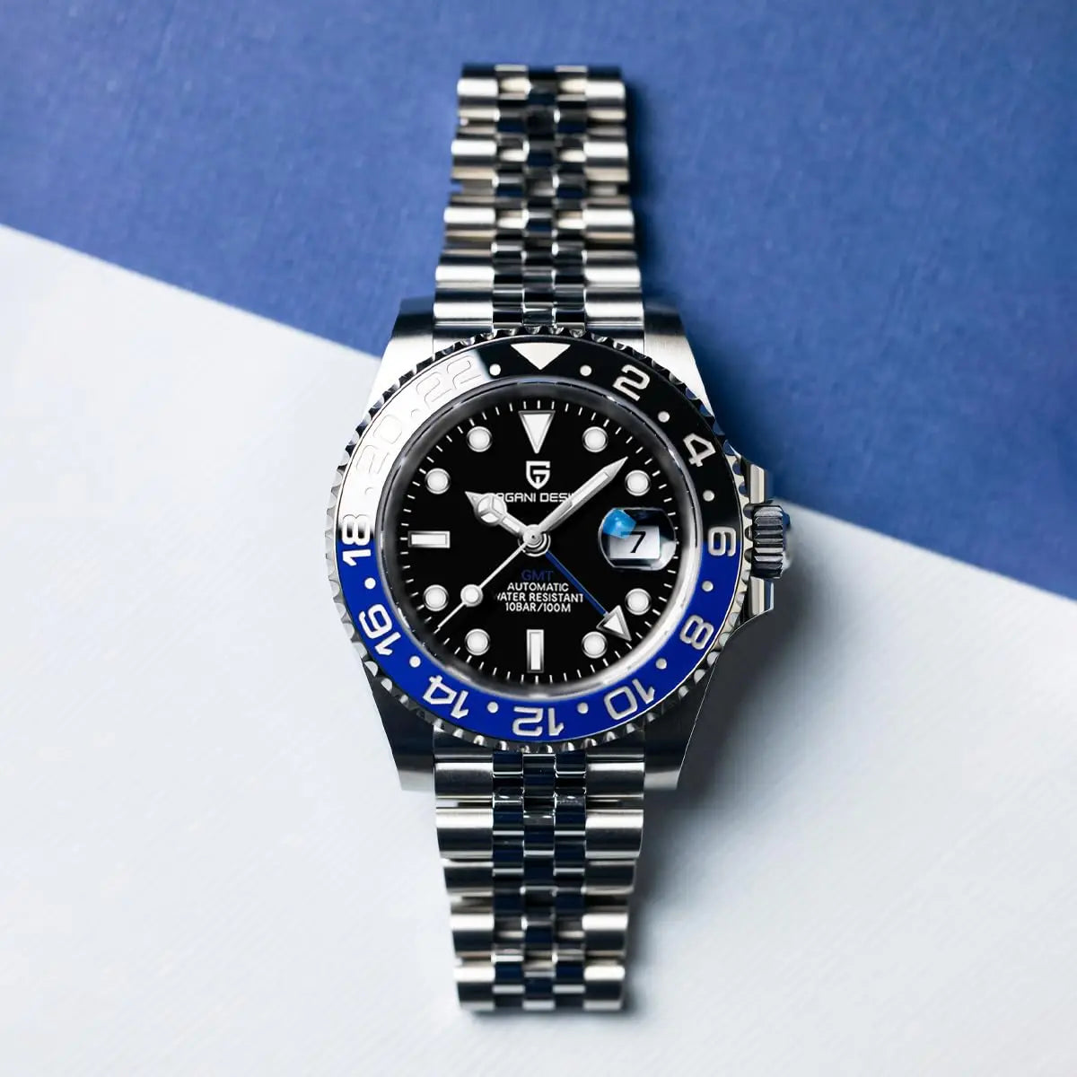 DM GMT-Uhr Luxus – Keramiklünette, Saphirglas, 100m Wasserdicht