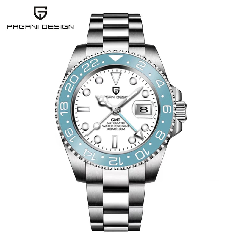 DM GMT-Uhr Luxus – Keramiklünette, Saphirglas, 100m Wasserdicht
