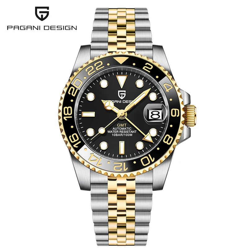 DM GMT-Uhr Luxus – Keramiklünette, Saphirglas, 100m Wasserdicht