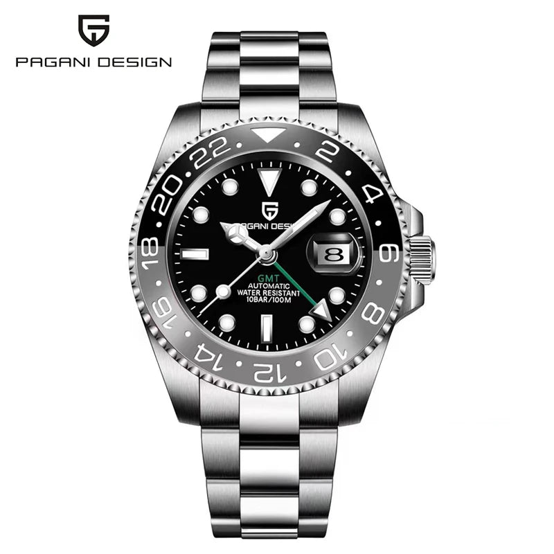 DM GMT-Uhr Luxus – Keramiklünette, Saphirglas, 100m Wasserdicht