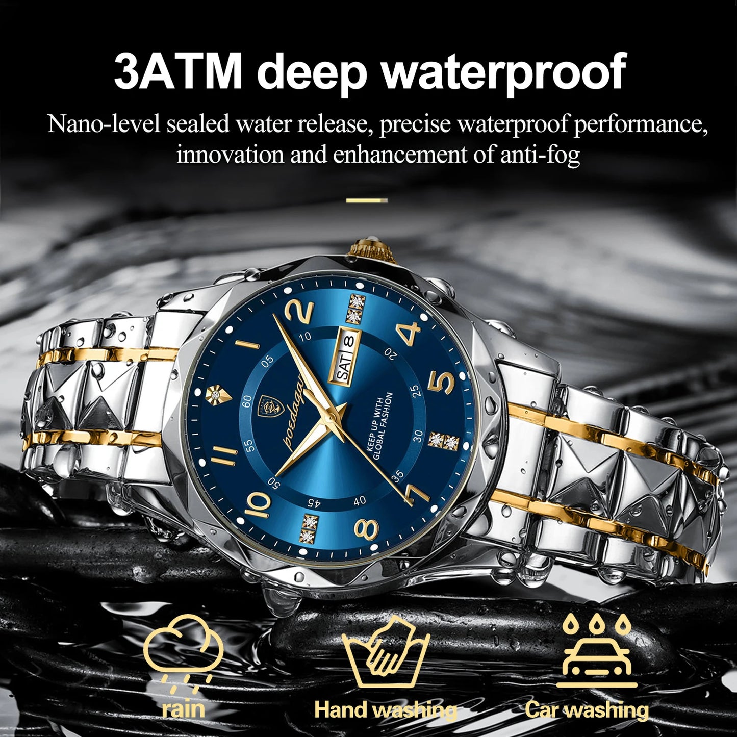 DM Luxus Männer Uhr Wasserdicht