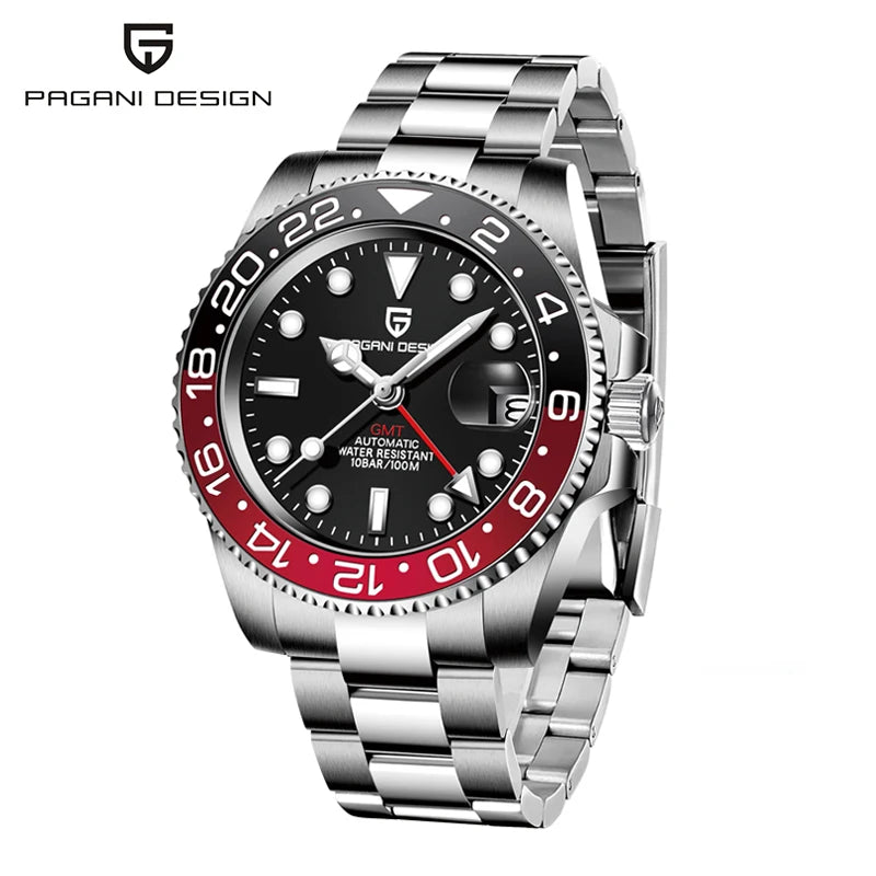 DM GMT-Uhr Luxus – Keramiklünette, Saphirglas, 100m Wasserdicht
